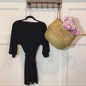 The Limited Black Tie Waist Lined Dress